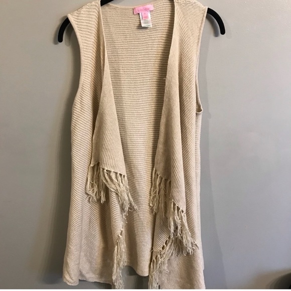 Lilly Pulitzer Sweaters - Lilly Pulitzer sleeveless fringe cardigan